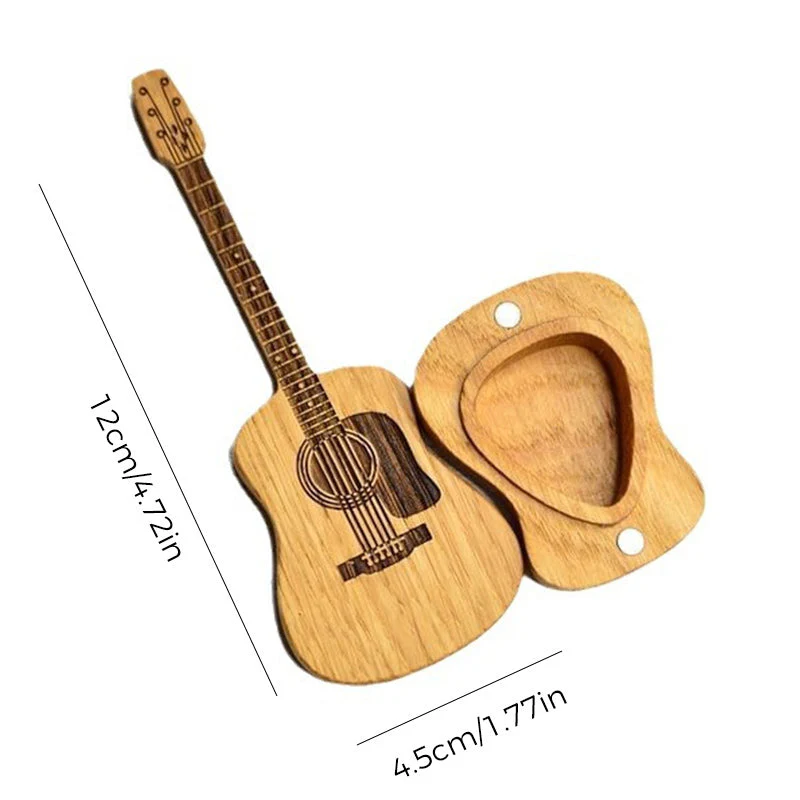 Gitaar Houten kerstcadeau: gesneden plectrumdoos - Image 15