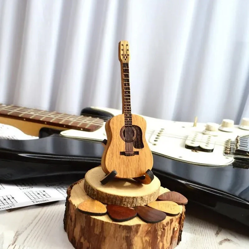 Gitaar Houten kerstcadeau: gesneden plectrumdoos - Image 6
