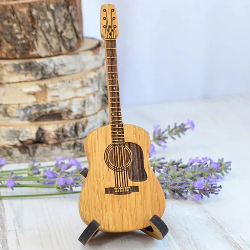 Gitaar Houten kerstcadeau: gesneden plectrumdoos - Image 7