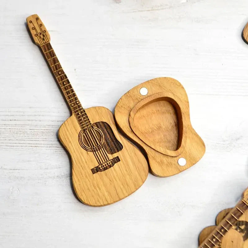 Gitaar Houten kerstcadeau: gesneden plectrumdoos - Image 9