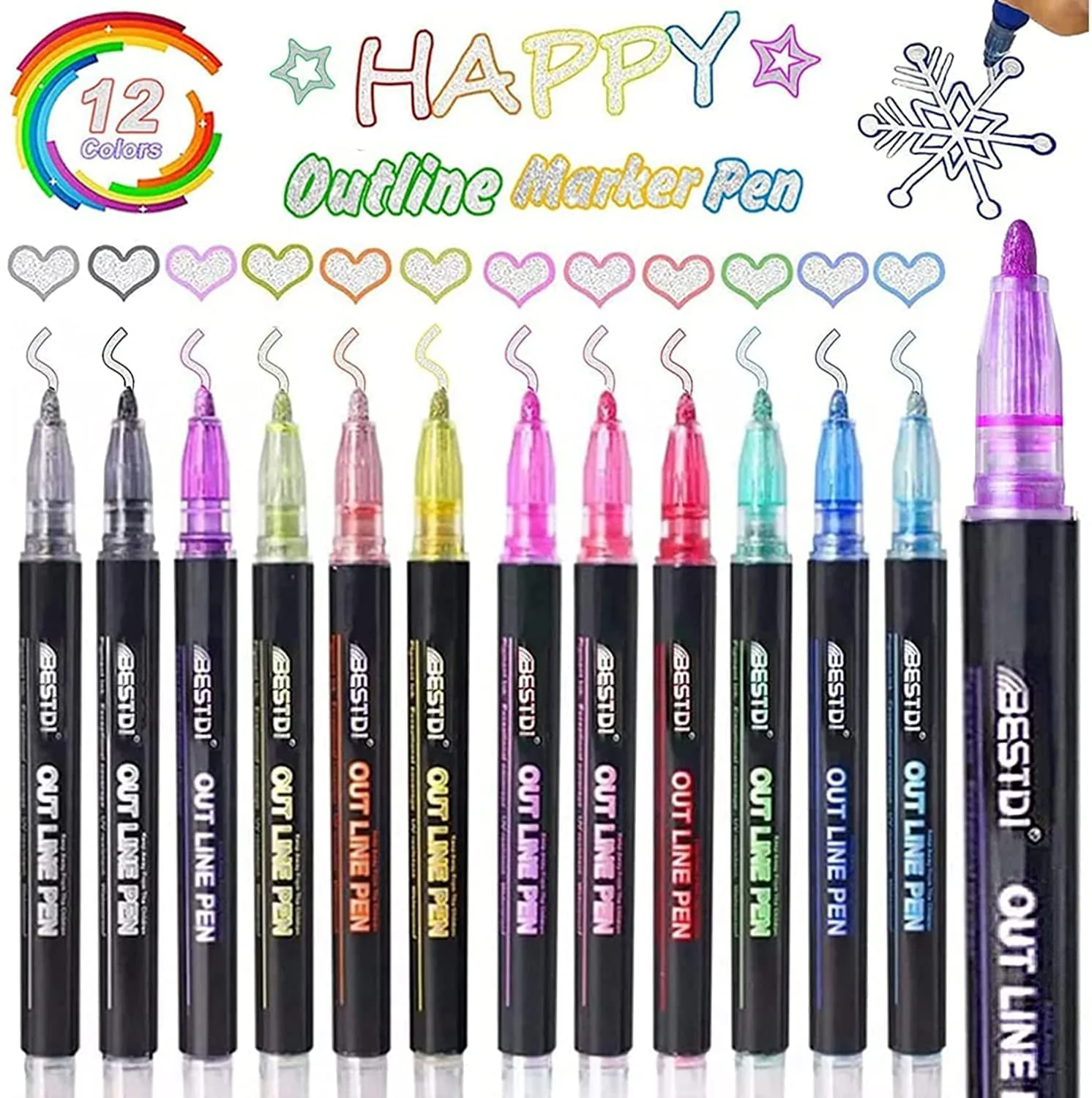 SparkleArt - Glitter Glanzende Metallic Magische Kleurpotloden voor Kinderen | 50% KORTING - Image 2