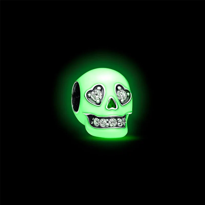 Glow-in-the-dark sprankelende schedelbedel - Image 2
