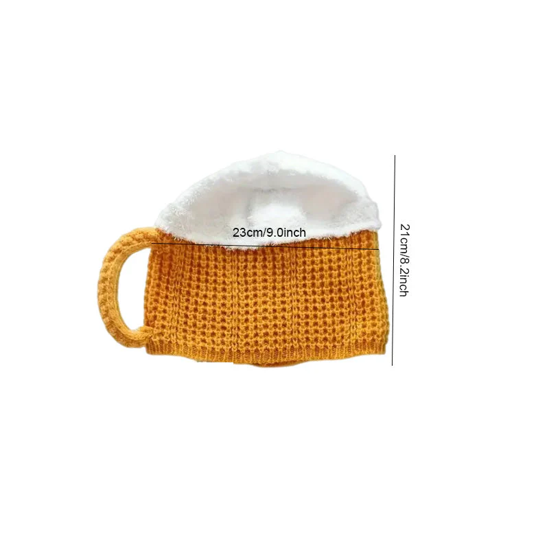 Grappige biermok gebreide handschoen sok muts set - Image 13