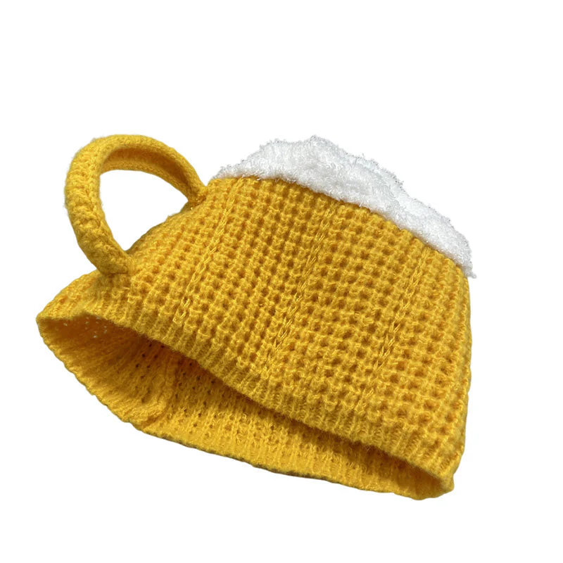 Grappige biermok gebreide handschoen sok muts set - Image 7