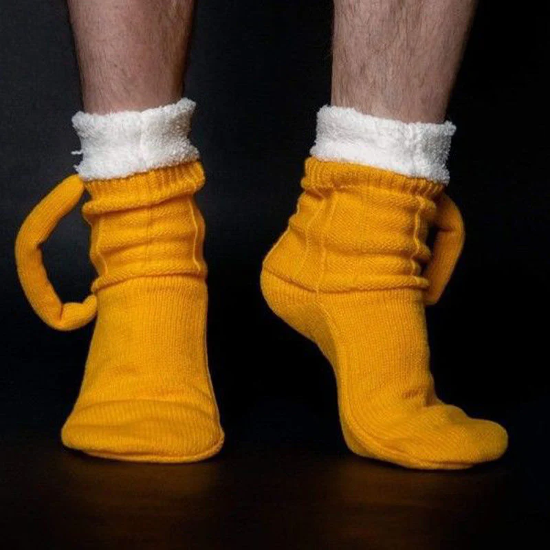 Grappige biermok gebreide handschoen sok muts set - Image 9