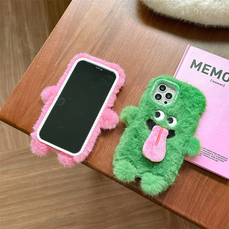 Grappige tong uitsteekt pluche mobiele telefoonhoesje voor iPhone - Image 16