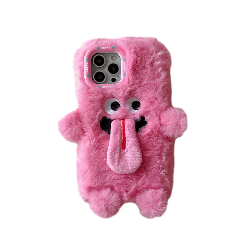 Grappige tong uitsteekt pluche mobiele telefoonhoesje voor iPhone - Image 20