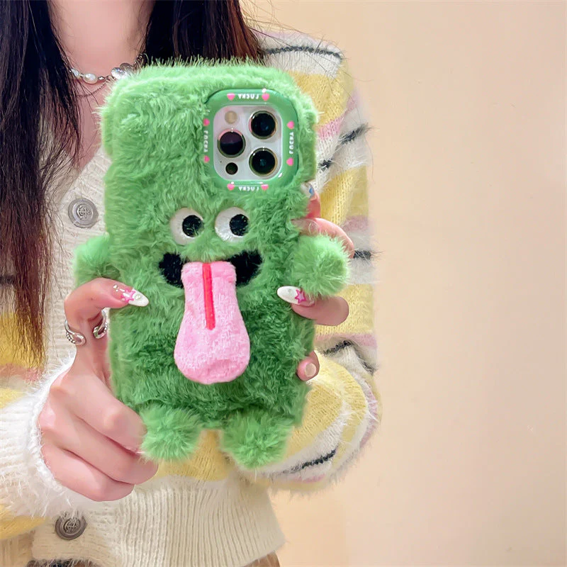 Grappige tong uitsteekt pluche mobiele telefoonhoesje voor iPhone - Image 4