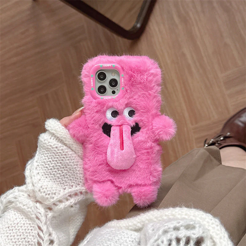 Grappige tong uitsteekt pluche mobiele telefoonhoesje voor iPhone - Image 8