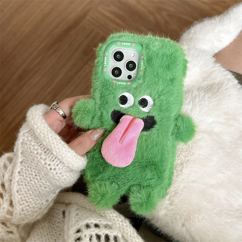 Grappige tong uitsteekt pluche mobiele telefoonhoesje voor iPhone - Image 9