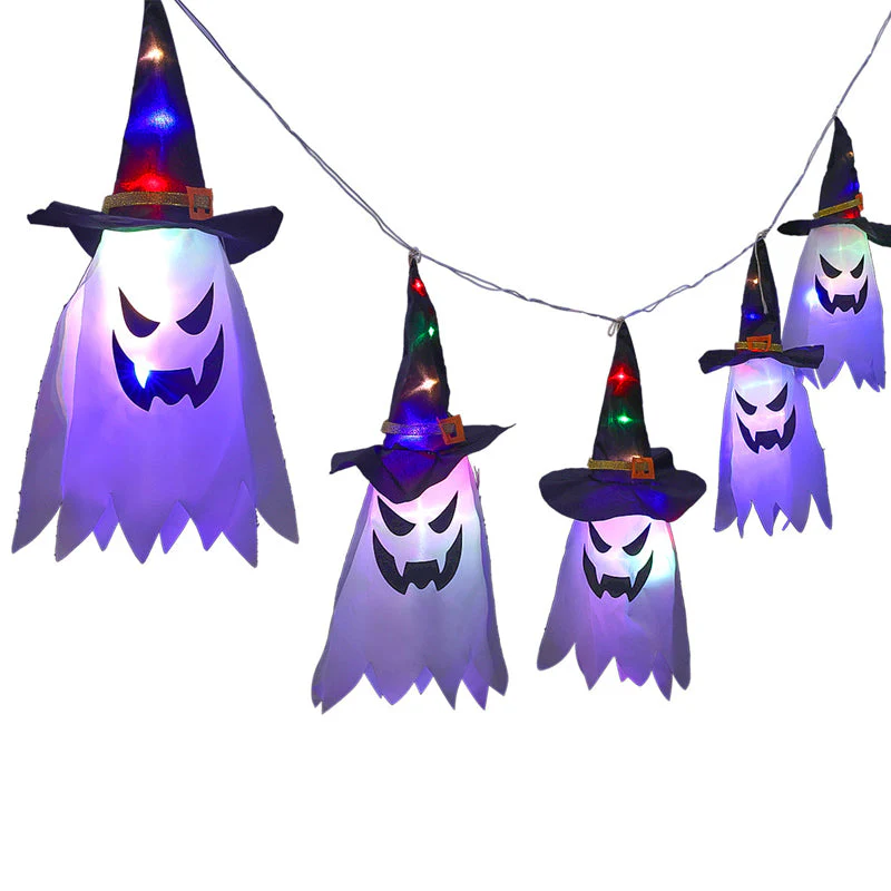 Halloween hangende verlichte gloeiende heksenhoed - Image 12