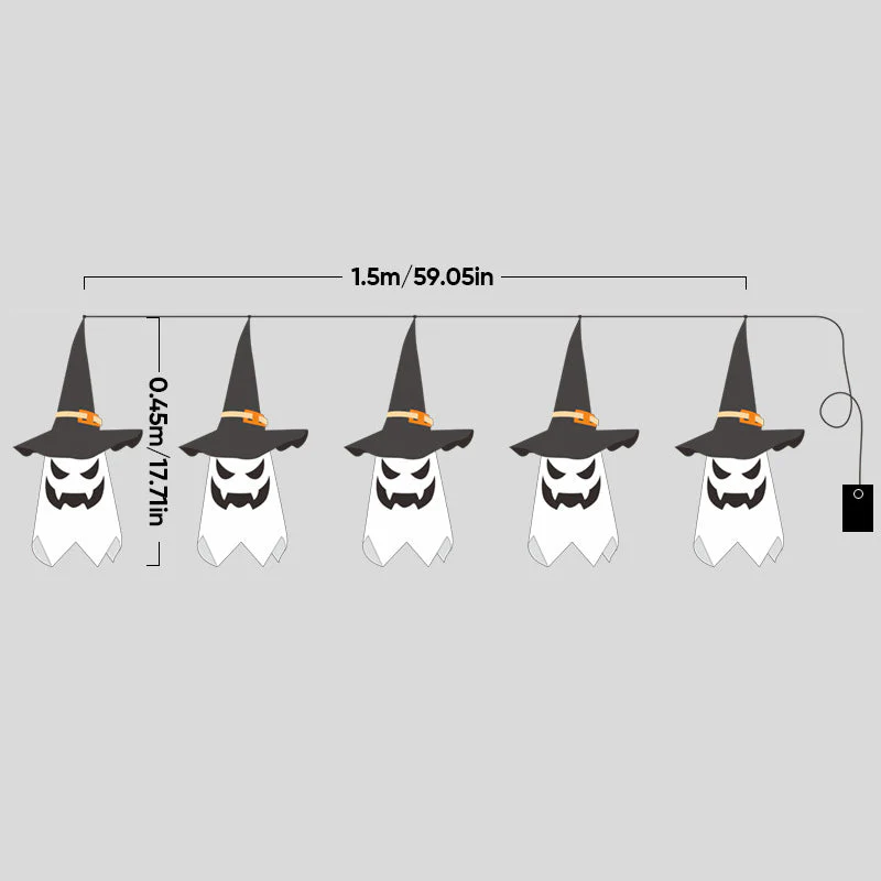 Halloween hangende verlichte gloeiende heksenhoed - Image 9
