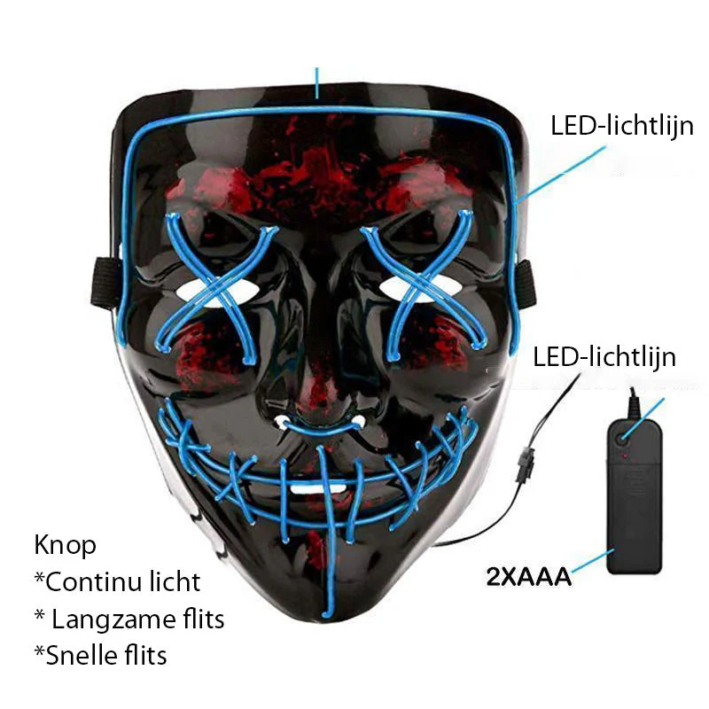 Halloween - LED lichtgevend masker - Image 3