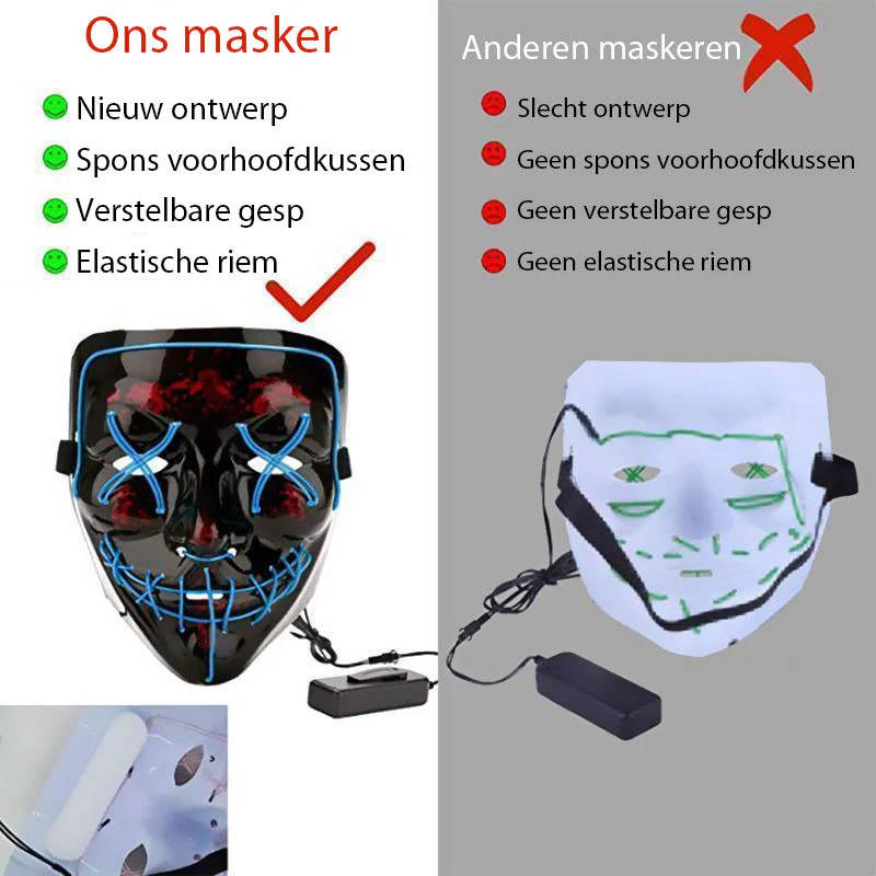 Halloween - LED lichtgevend masker - Image 5
