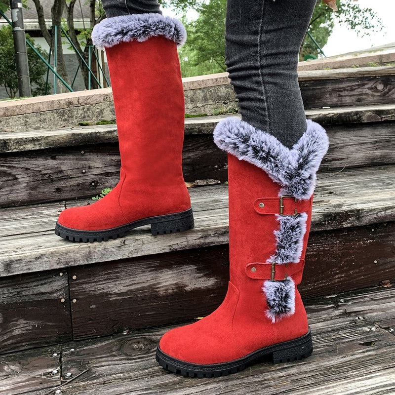 Heidi – Dames Pluche Sneeuwlaarzen tot halverwege de kuit met gespdetail - Image 4