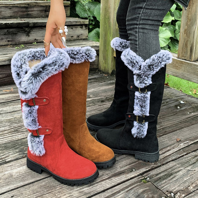 Heidi – Dames Pluche Sneeuwlaarzen tot halverwege de kuit met gespdetail - Image 5