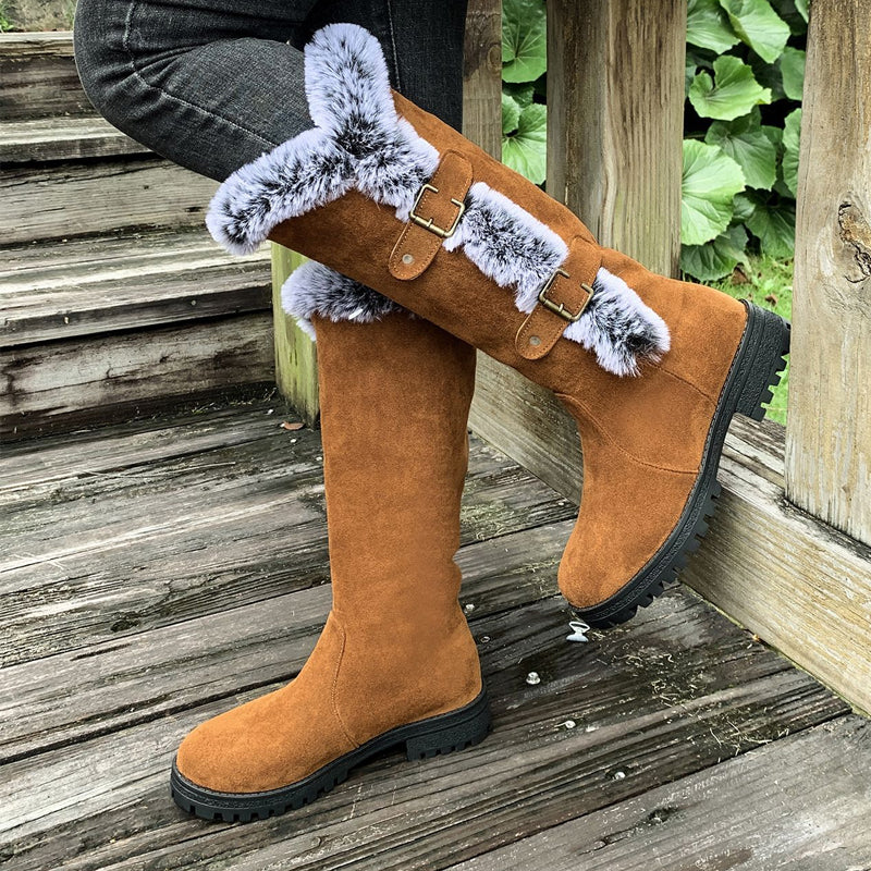 Heidi – Dames Pluche Sneeuwlaarzen tot halverwege de kuit met gespdetail - Image 6