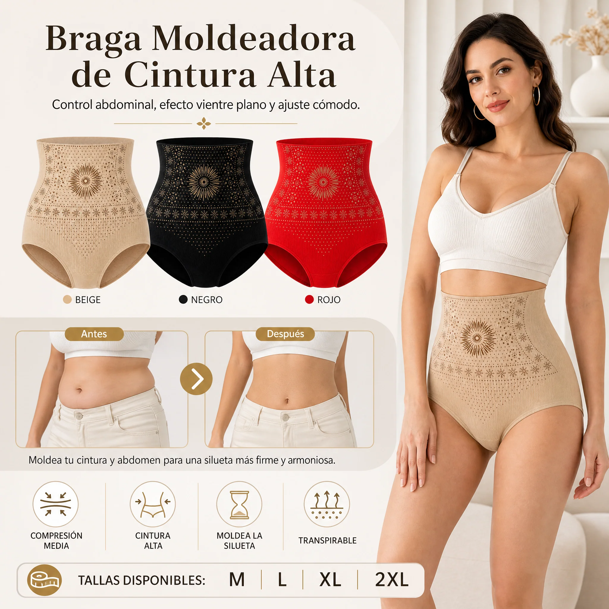 Heidi – Hoge Taille Shapewear Shorts voor Dames met Naadloze Ondersteuning - Image 2