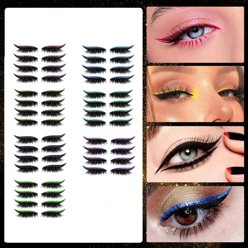 Herbruikbare eyeliner- en wimperstickers (4 paar) - Image 2