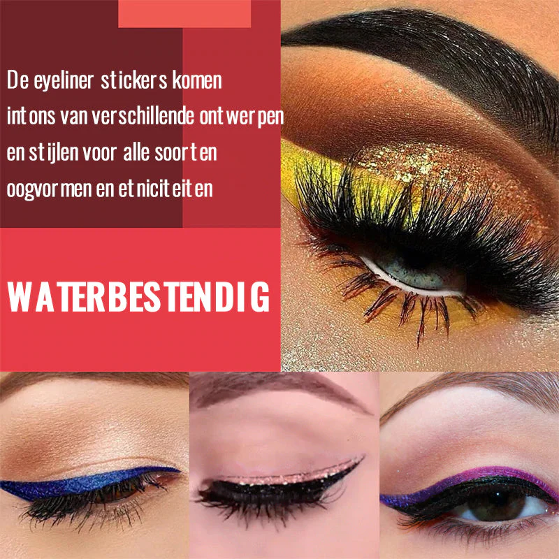 Herbruikbare eyeliner- en wimperstickers (4 paar) - Image 4