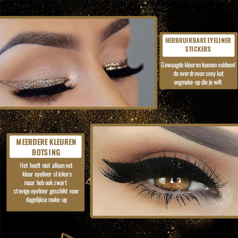 Herbruikbare eyeliner- en wimperstickers (4 paar) - Image 6