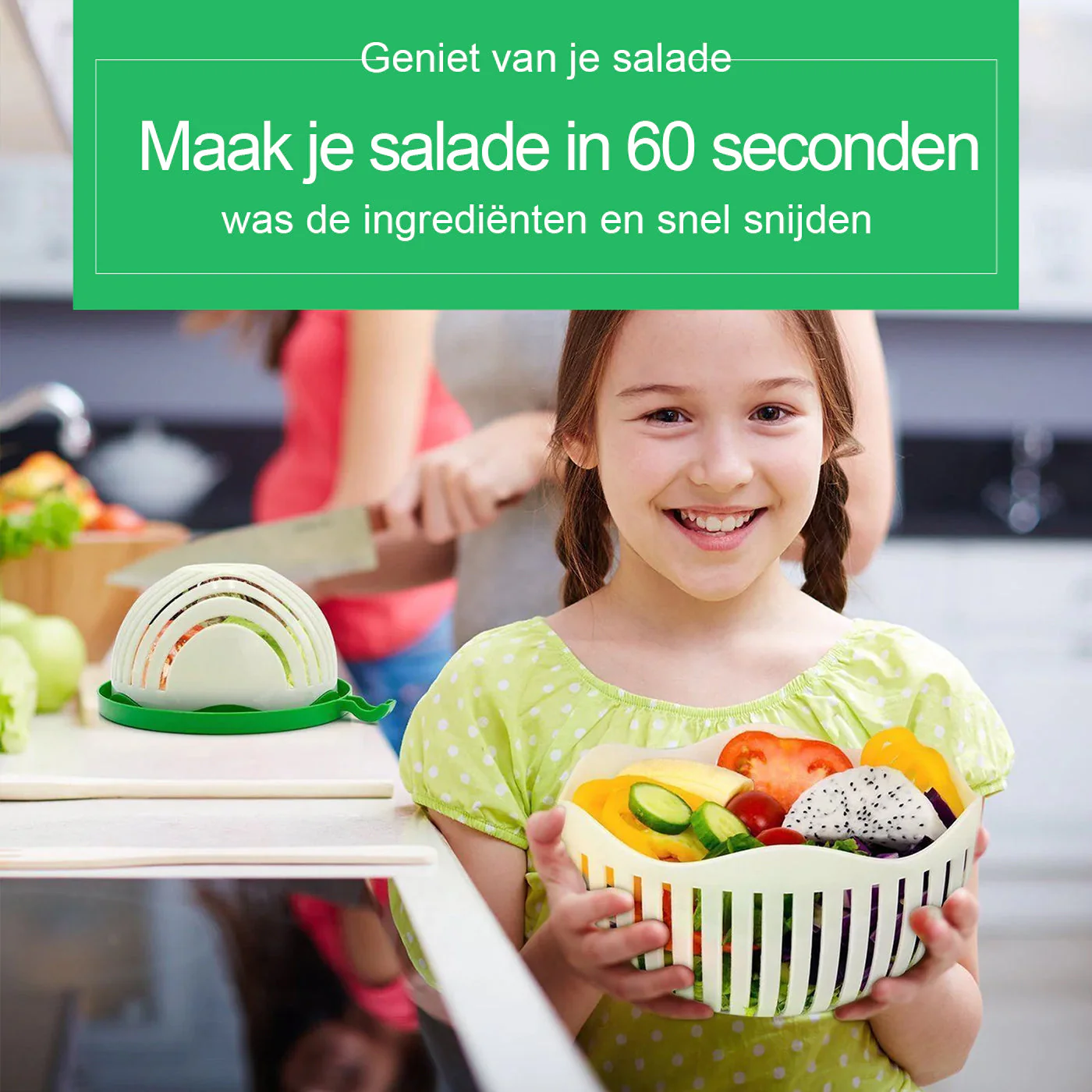 Hirundo verbeterde salade snijderkom, Groen - Image 9