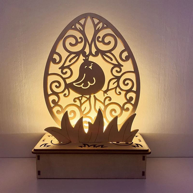 Houten doe-het-zelf-ornament in eivorm - Image 3