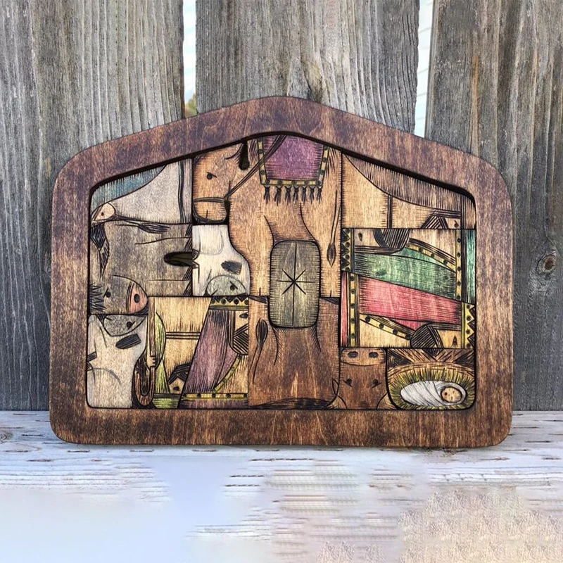 Houten Jezus puzzels set