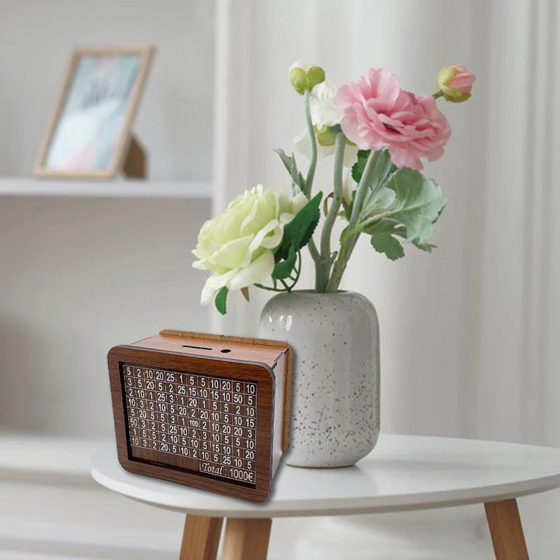 Houten spaarpot met teller - Image 5