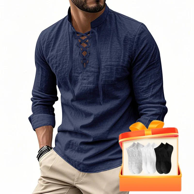 Jasper — Ademend Katoenmix Shirt met Verstelbare Halslijn - Image 25