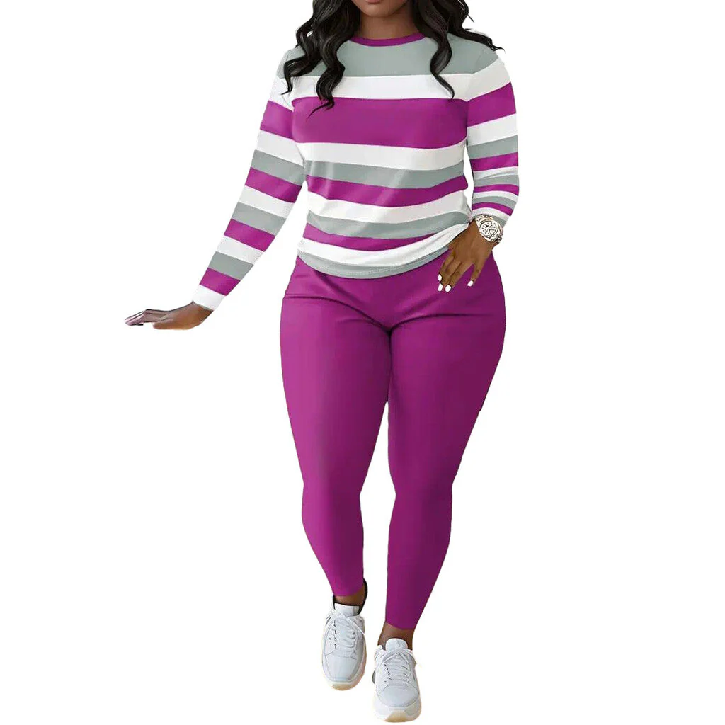 Jhon – Dames set met gestreepte top en broek met hoge taille - Image 10