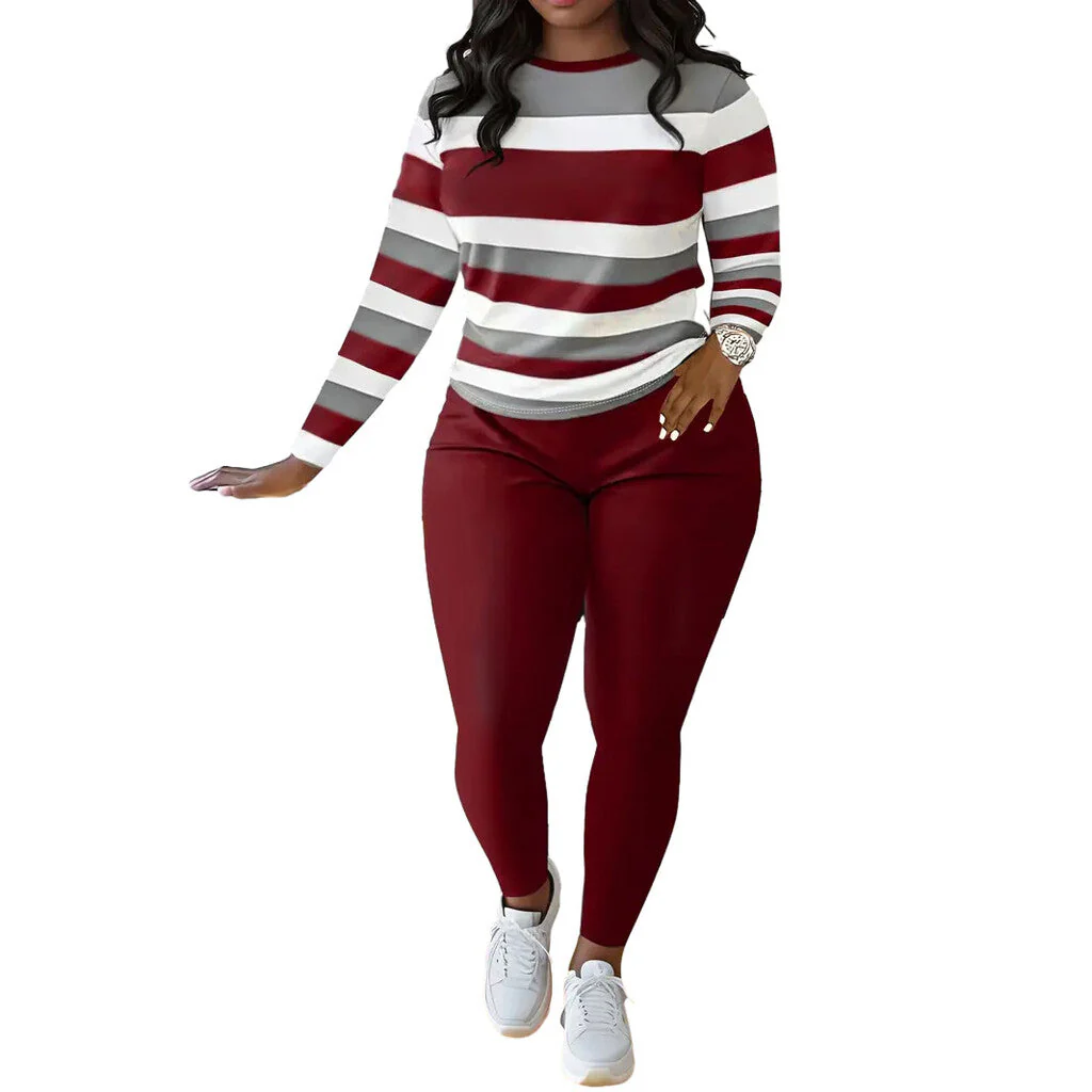 Jhon – Dames set met gestreepte top en broek met hoge taille - Image 19