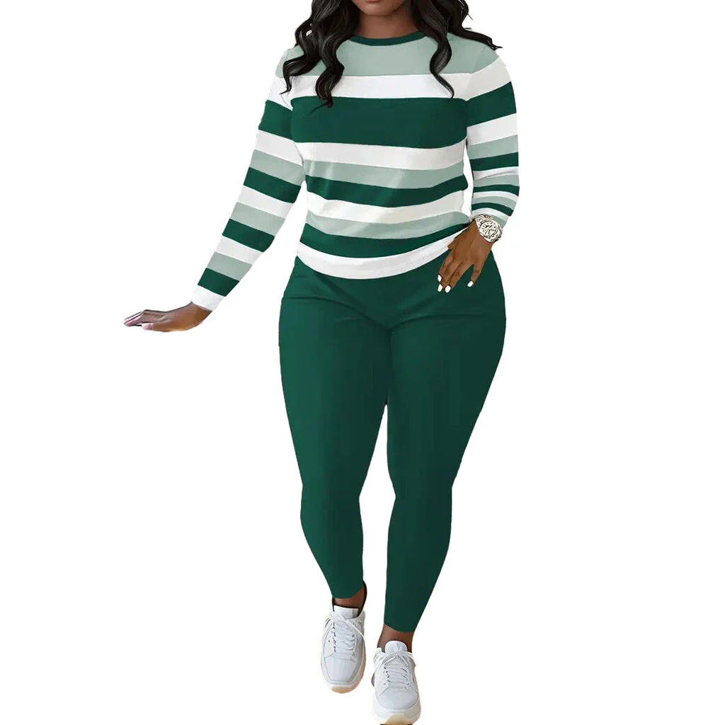 Jhon – Dames set met gestreepte top en broek met hoge taille - Image 22