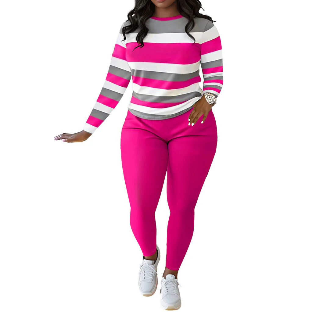 Jhon – Dames set met gestreepte top en broek met hoge taille - Image 24