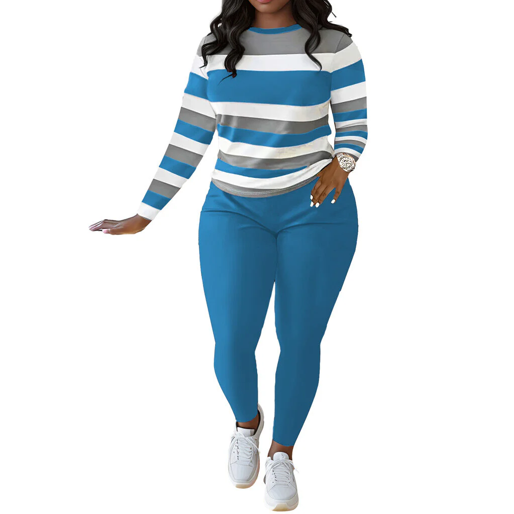 Jhon – Dames set met gestreepte top en broek met hoge taille - Image 25