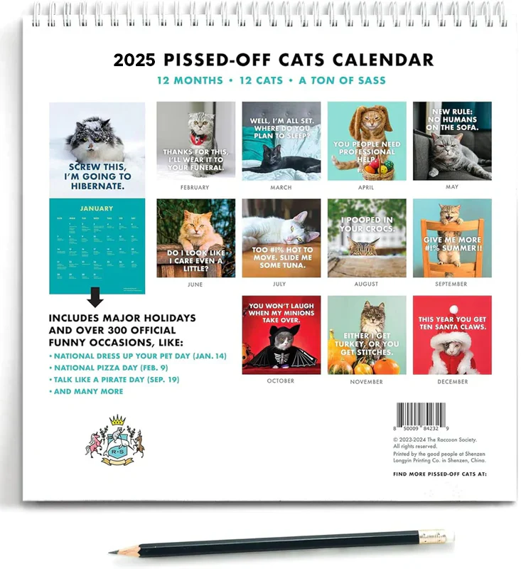 2025 KattenKalm kalender - Breng elke maand een glimlach met brutale kattenhumor | 50% KORTING - Image 5