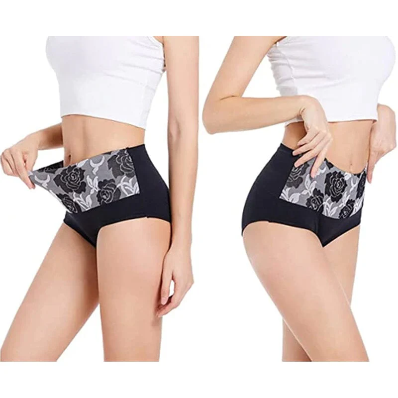 Katoenen slip met hoge taille en bloemenpatroon | 1+2 GRATIS - Image 8