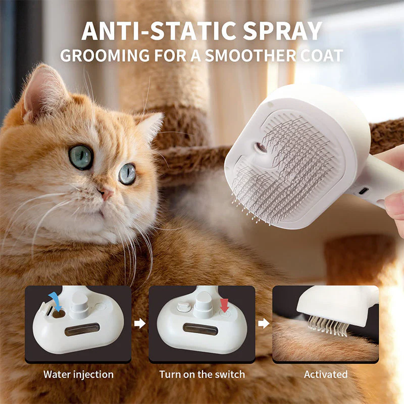 Kattenborstel Met Sprayfunctie - Gezonde Vacht & Minder Losse Haren - Image 5