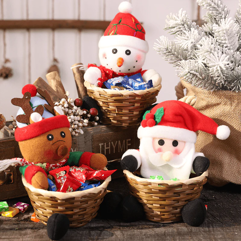 Kerst Snoep Geweven Mand - Image 3