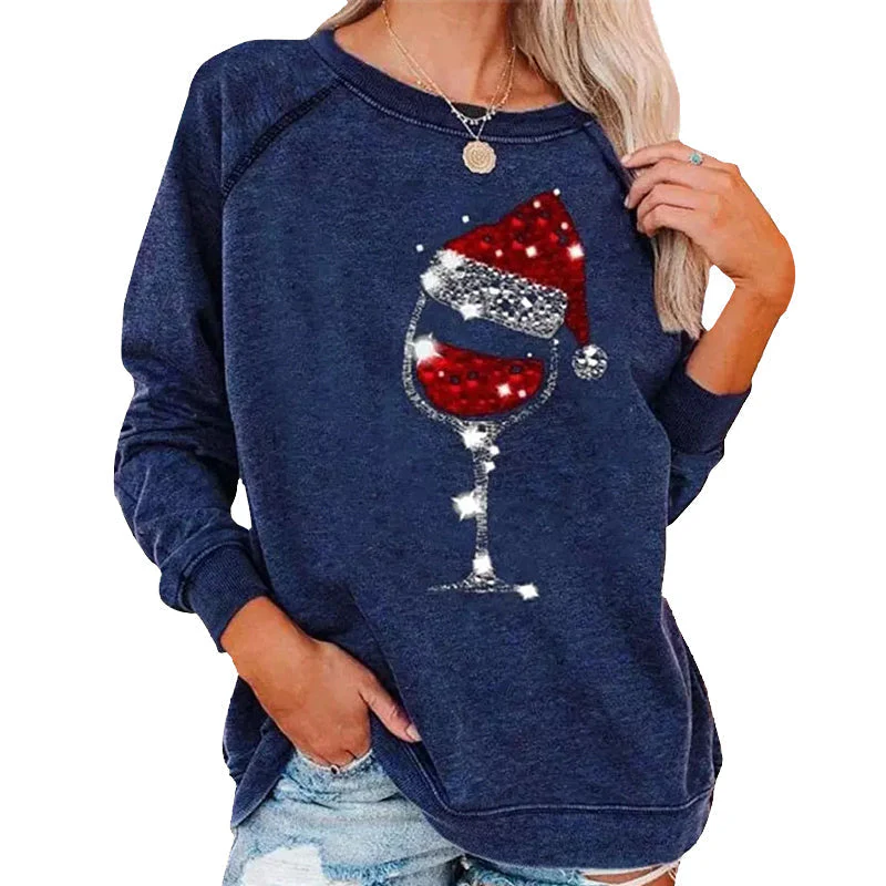Kerst sweatshirt met wijnglasprint | 50% KORTING - Image 10