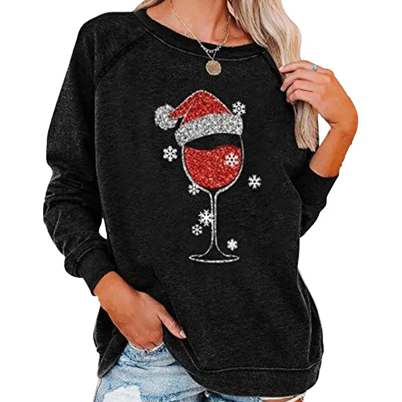 Kerst sweatshirt met wijnglasprint | 50% KORTING - Image 5