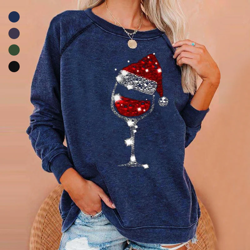 Kerst sweatshirt met wijnglasprint | 50% KORTING - Image 7