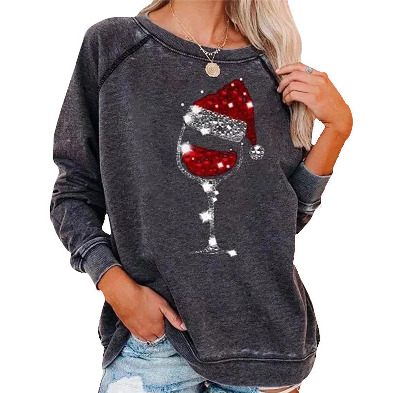 Kerst sweatshirt met wijnglasprint | 50% KORTING - Image 8