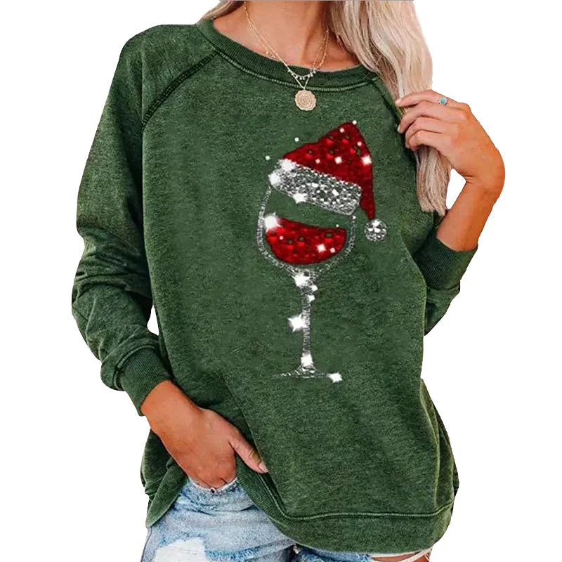 Kerst sweatshirt met wijnglasprint | 50% KORTING - Image 9