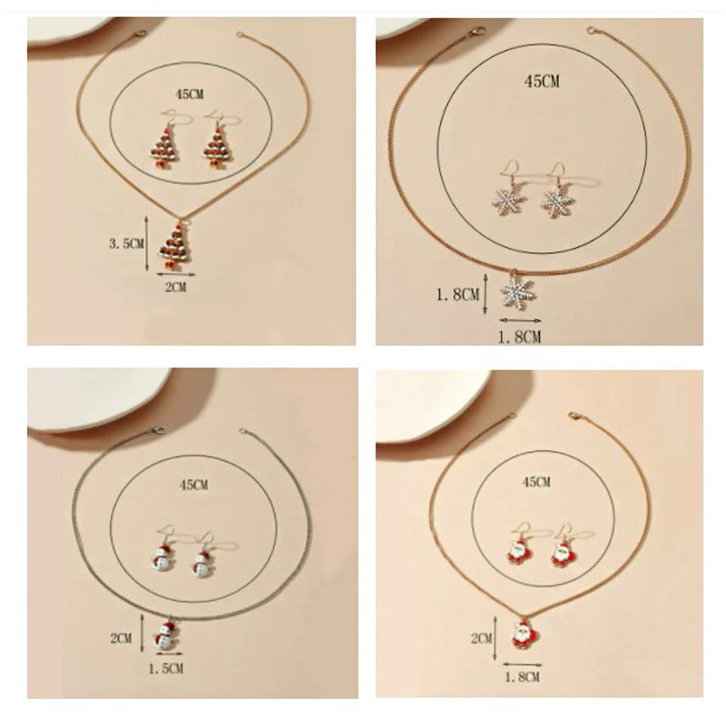 Kerstmis epoxy oorbel ketting sets - Image 8