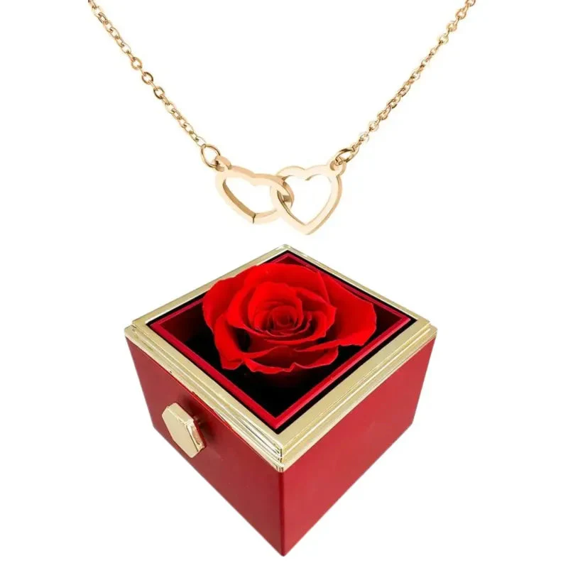 Ketting met twee harten en een roterende rozengeschenkdoos - Image 15