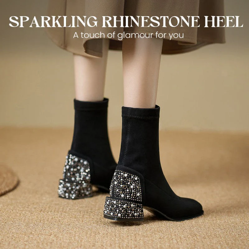 Kiera – Elegante dameslaarzen met strass steentjes en blokhak - Image 3