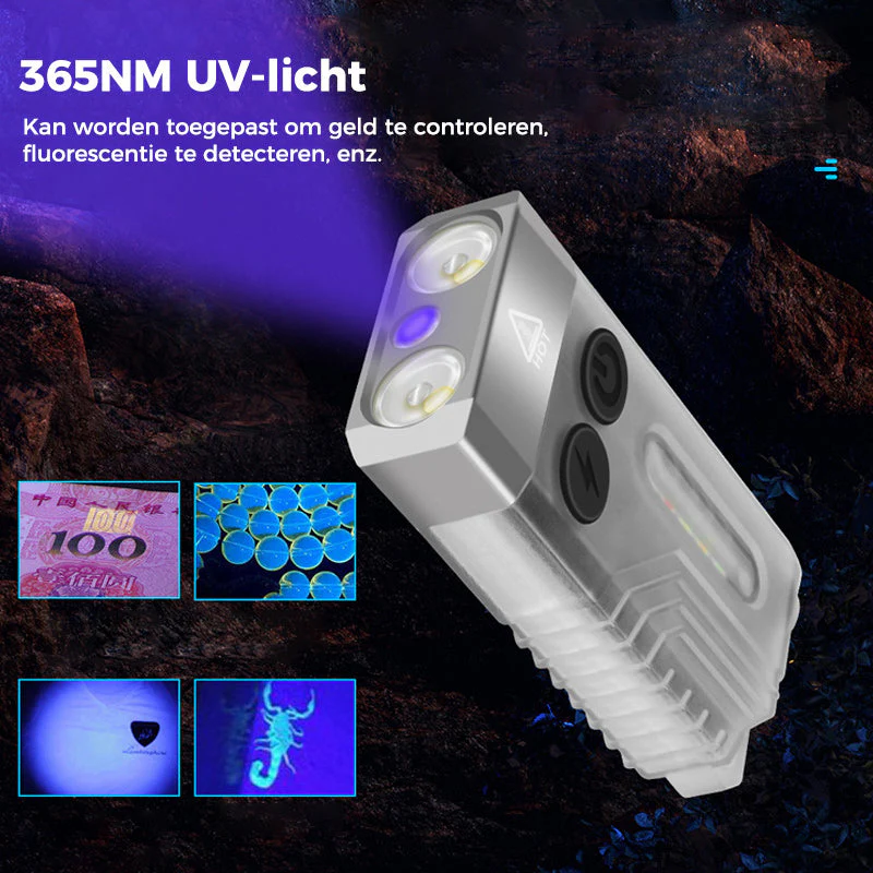Kleine krachtige EDC-zaklamp met rood UV-blauw licht - Image 7