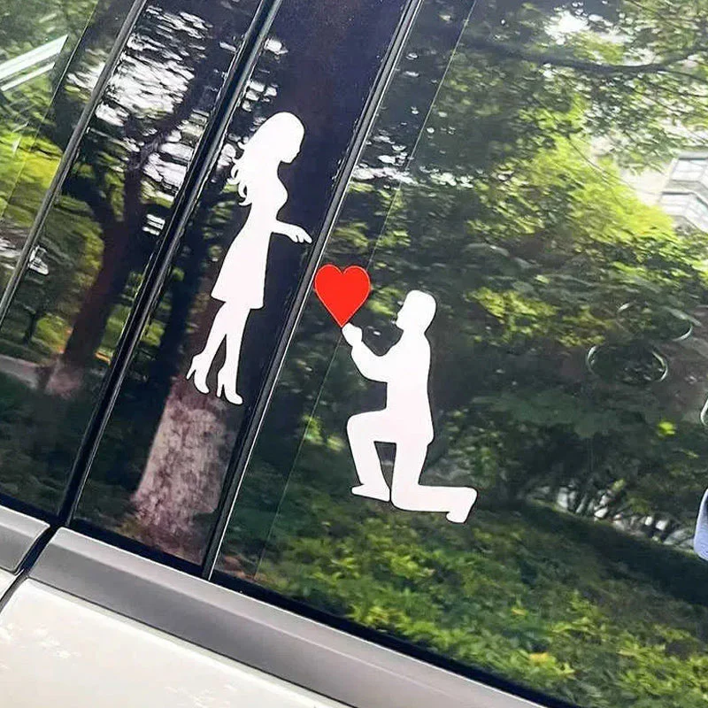 Koppelstickers Autosticker: Romantische Huwelijksaanzoekdecoratie - Image 9