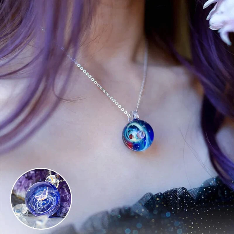 Kosmische sterrenhemel glazen kralen hanger ketting - Image 14